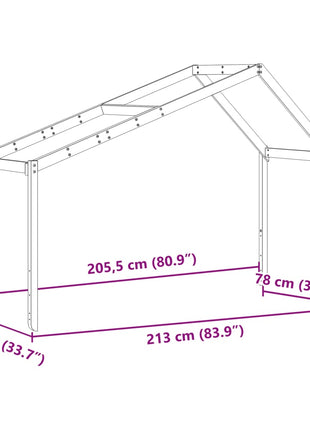 Kinderbedhuisje 213x85,5x144,5 cm massief grenenhout wasbruin