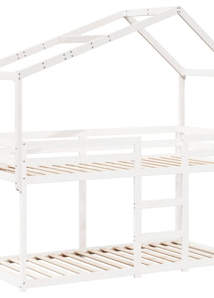 Kinderbedhuisje 203x95,5x142 cm massief grenenhout wit