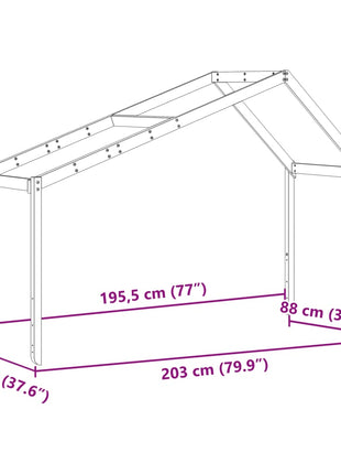 Kinderbedhuisje 203x95,5x142 cm massief grenenhout wit