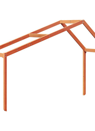 Kinderbedhuisje 203x80,5x142 cm massief grenenhout wasbruin