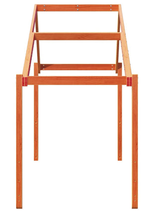 Kinderbedhuisje 203x80,5x142 cm massief grenenhout wasbruin