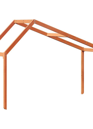 Kinderbedhuisje 203x80,5x142 cm massief grenenhout wasbruin