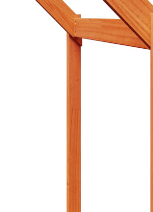Kinderbedhuisje 203x80,5x142 cm massief grenenhout wasbruin