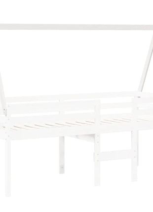 Kinderbedhuisje 209x85,5x88 cm massief grenenhout wit