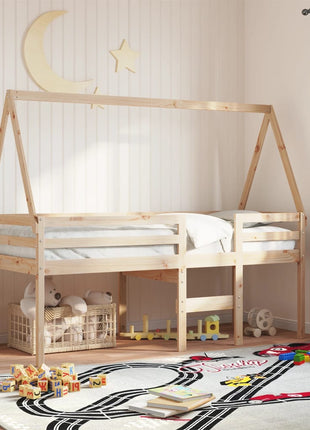 Kinderbedhuisje 199x80,5x88 cm massief grenenhout