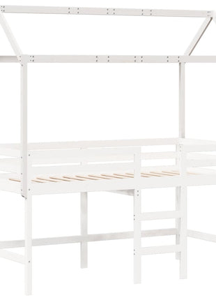 Kinderbedhuisje 217x95,5x159 cm massief grenenhout wit