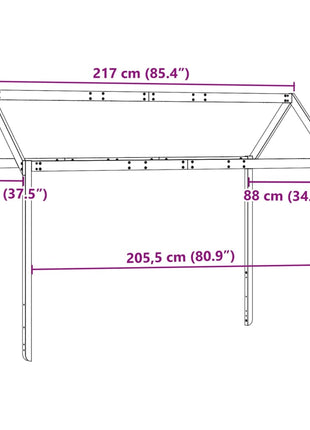 Kinderbedhuisje 217x95,5x159 cm massief grenenhout wit