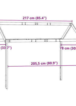 Kinderbedhuisje 217x85,5x154 cm massief grenenhout wit