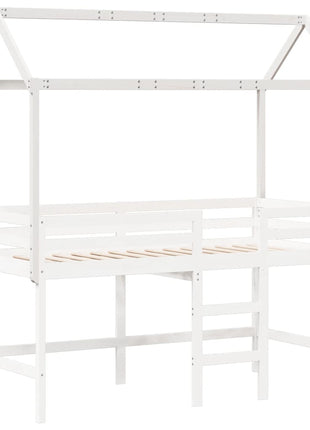Kinderbedhuisje 207x95,5x159 cm massief grenenhout wit