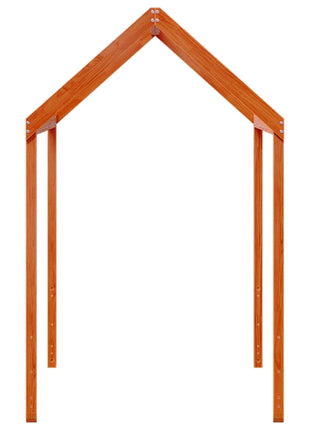 Kinderbedhuisje 207x95,5x159 cm massief grenenhout wasbruin