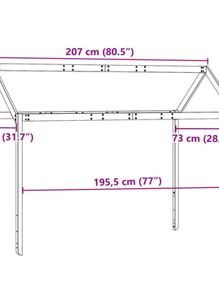 Kinderbedhuisje 207x80,5x151,5 cm massief grenenhout