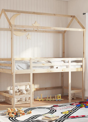 Kinderbedhuisje 207x80,5x151,5 cm massief grenenhout