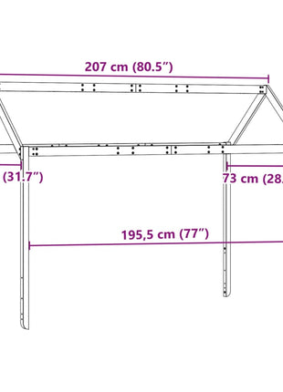 Kinderbedhuisje 207x80,5x151,5 cm massief grenenhout wasbruin