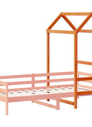 Kinderbedhuisje 118x70x176,5 cm massief grenenhout wasbruin