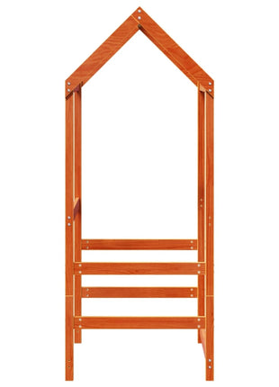 Kinderbedhuisje 118x70x176,5 cm massief grenenhout wasbruin