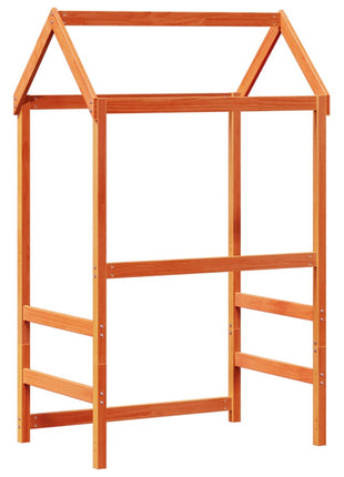 Kinderbedhuisje 118x70x176,5 cm massief grenenhout wasbruin
