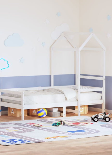 Kinderbedhuisje 98x70x176,5 cm massief grenenhout wit