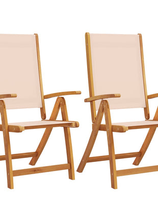 Tuinstoelen inklapbaar 2 st massief acaciahout en textileen