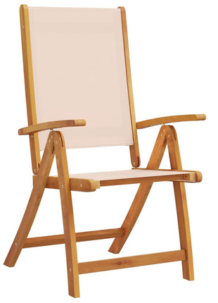 Tuinstoelen inklapbaar 2 st massief acaciahout en textileen