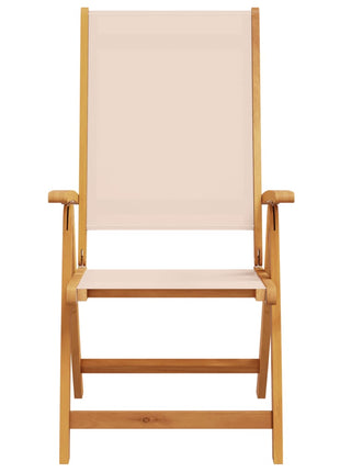 Tuinstoelen inklapbaar 2 st massief acaciahout en textileen