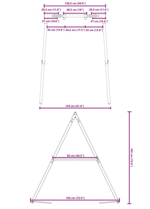 Schommelframe voor buiten met 2 ophanghaken staal blauw