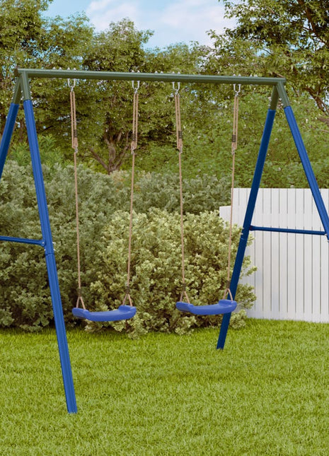 Schommelframe voor buiten met 4 ophanghaken staal blauw