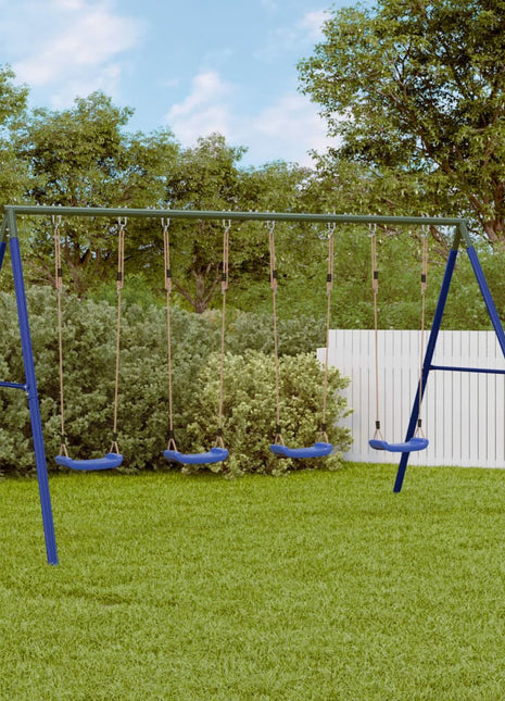 Schommelframe voor buiten met 8 ophanghaken staal blauw