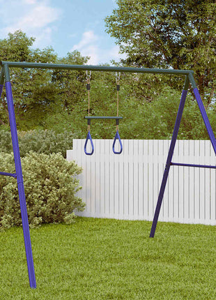 Trapezestang en ringen voor kinderen staal blauw en donkergroen