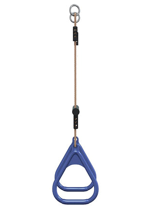 Trapezestang en ringen voor kinderen staal blauw en donkergroen