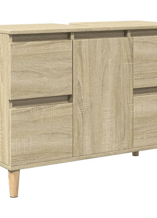 Wastafelkast 80x33x60 cm bewerkt hout sonoma eikenkleurig