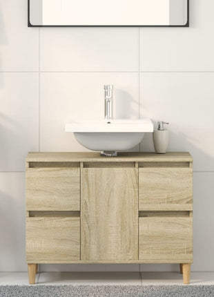 Wastafelkast 80x33x60 cm bewerkt hout sonoma eikenkleurig