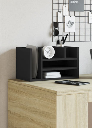 Bureau organiser 44,5x24x25 cm bewerkt hout zwart