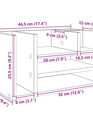 Bureau organiser 44,5x24x25 cm bewerkt hout zwart