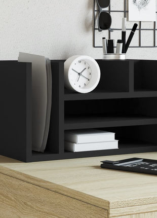 Bureau organiser 44,5x24x25 cm bewerkt hout zwart
