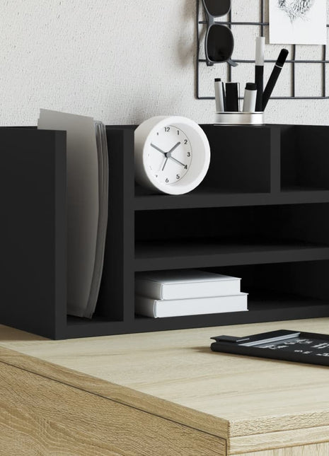 Bureau organiser 44,5x24x25 cm bewerkt hout zwart