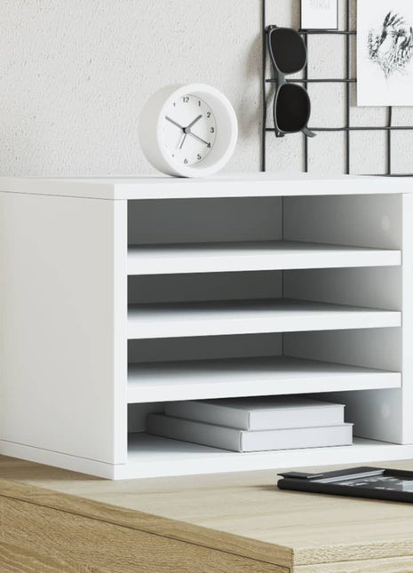 Bureau organiser 36x26x29,5 cm bewerkt hout wit