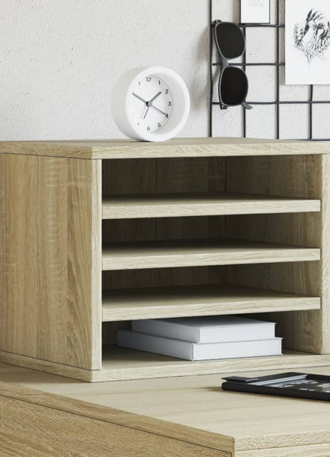 Bureau organiser 36x26x29,5 cm bewerkt hout sonoma eikenkleurig