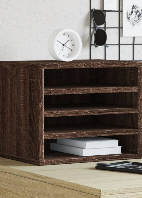 Bureau organiser 36x26x29,5 cm bewerkt hout bruin eikenkleurig