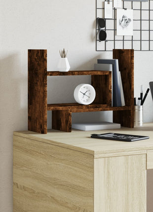 Bureau organiser 38,5x17x39 cm bewerkt hout gerookt eikenkleur