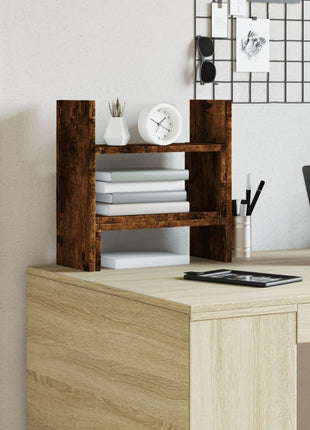 Bureau organiser 38,5x17x39 cm bewerkt hout gerookt eikenkleur