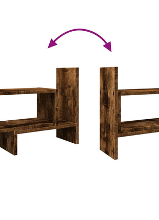 Bureau organiser 38,5x17x39 cm bewerkt hout gerookt eikenkleur