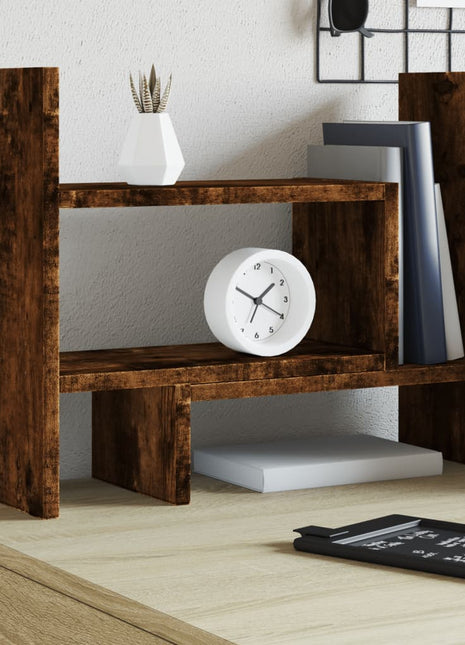 Bureau organiser 38,5x17x39 cm bewerkt hout gerookt eikenkleur