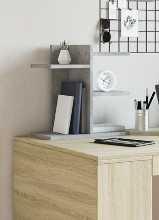 Bureau organiser 42x21,5x42 cm bewerkt hout betongrijs