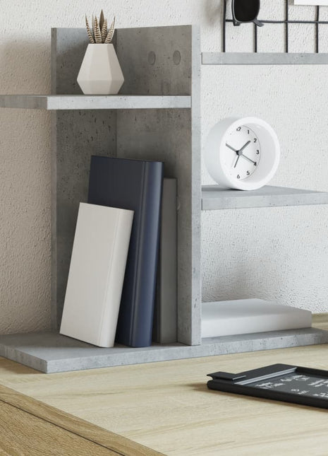 Bureau organiser 42x21,5x42 cm bewerkt hout betongrijs