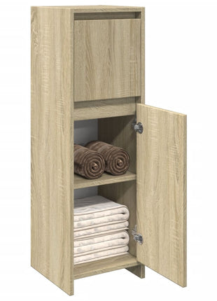 Badkamerkast 30x30x95 cm spaanplaat sonoma eikenkleurig
