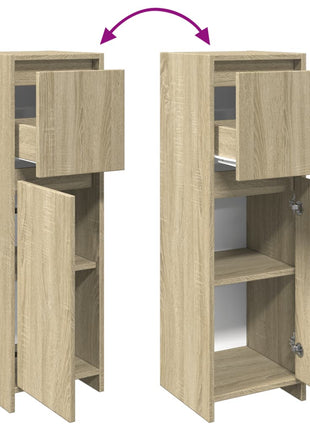 Badkamerkast 30x30x95 cm spaanplaat sonoma eikenkleurig