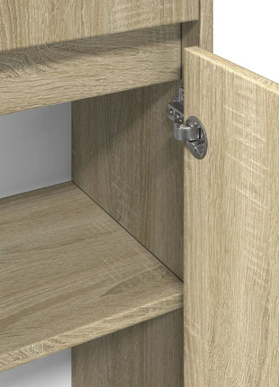 Badkamerkast 30x30x95 cm spaanplaat sonoma eikenkleurig