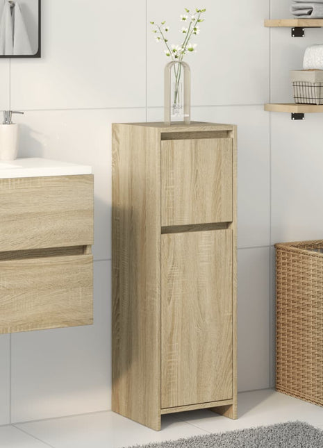 Badkamerkast 30x30x95 cm spaanplaat sonoma eikenkleurig