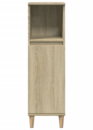 Badkamerkast 30x30x100 cm bewerkt hout sonoma eikenkleurig