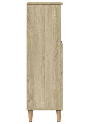 Badkamerkast 30x30x100 cm bewerkt hout sonoma eikenkleurig